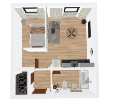 Pronájem bytu 2+1 - vizualizace