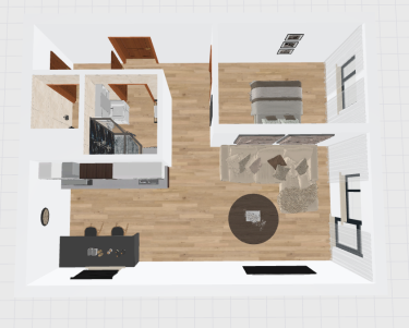 Pronájem bytu 1+1 - vizualizace